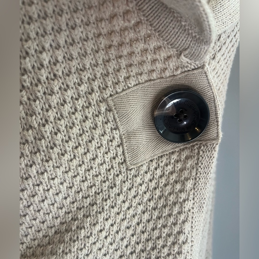 Liz Claiborne KNIT 100% COTTON Tan Women's Cardigan Button clasp closure. - Picture 5 of 9